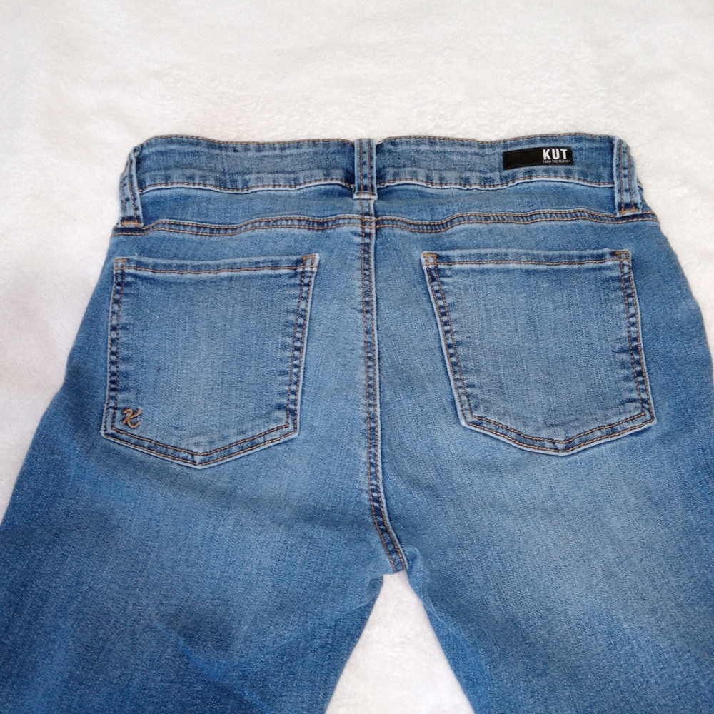 KUT From The Kloth Natalie Bootcut Jeans Womens 6 Blue Mid Rise Stretch Flare - Picture 6 of 13